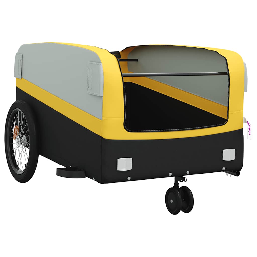 Reboque para bicicleta 45 kg ferro preto e amarelo