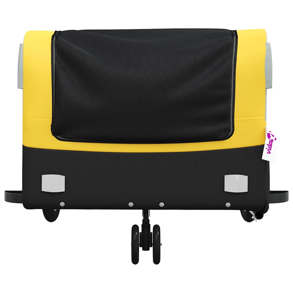 Reboque para bicicleta 45 kg ferro preto e amarelo