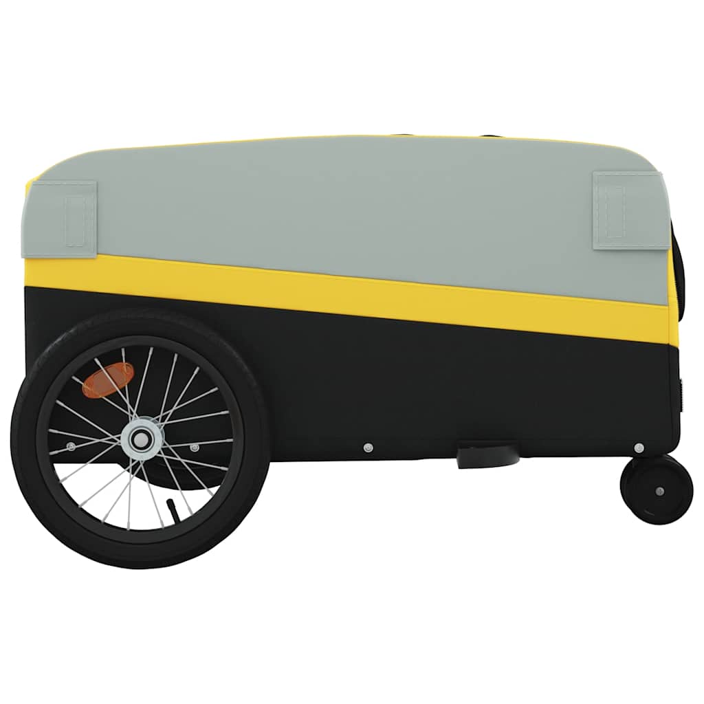 Reboque para bicicleta 45 kg ferro preto e amarelo