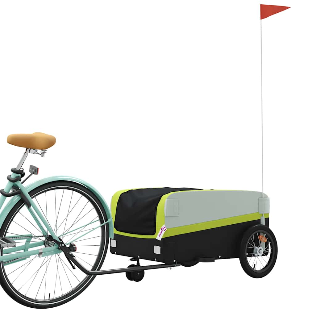 Reboque para bicicleta 45 kg ferro preto e verde