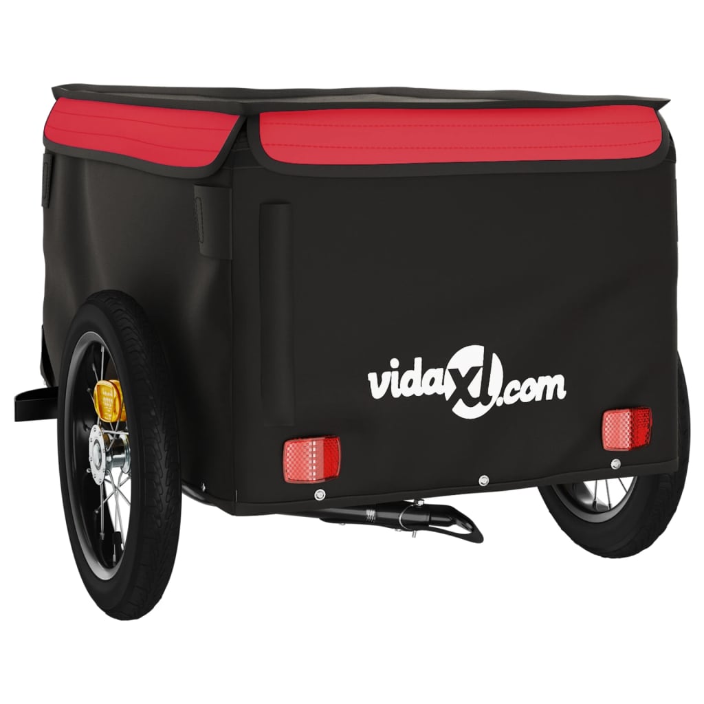 Reboque para bicicleta 30 kg ferro preto e vermelho