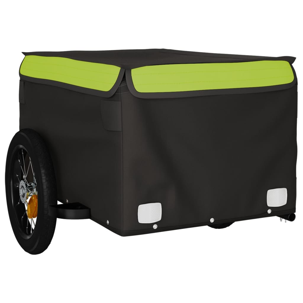 Reboque para bicicleta 30 kg ferro preto e verde
