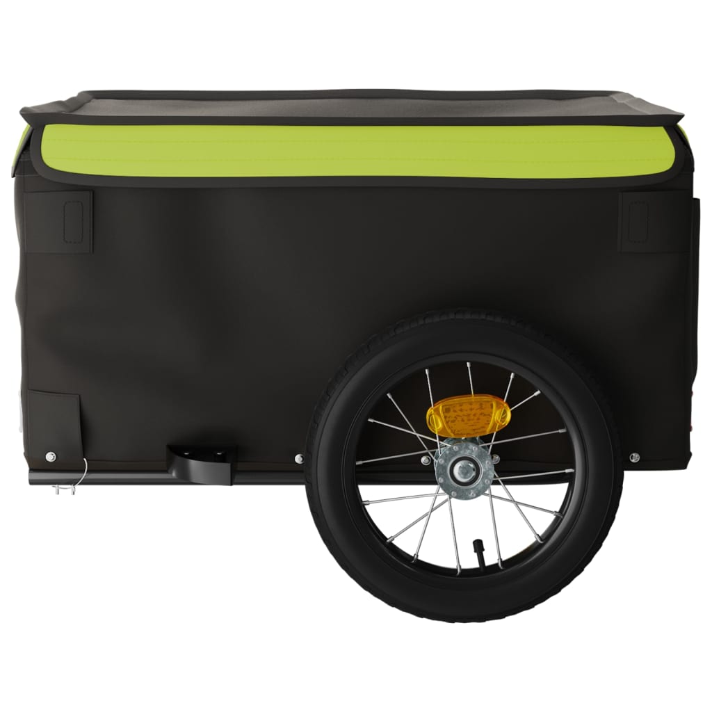 Reboque para bicicleta 30 kg ferro preto e verde