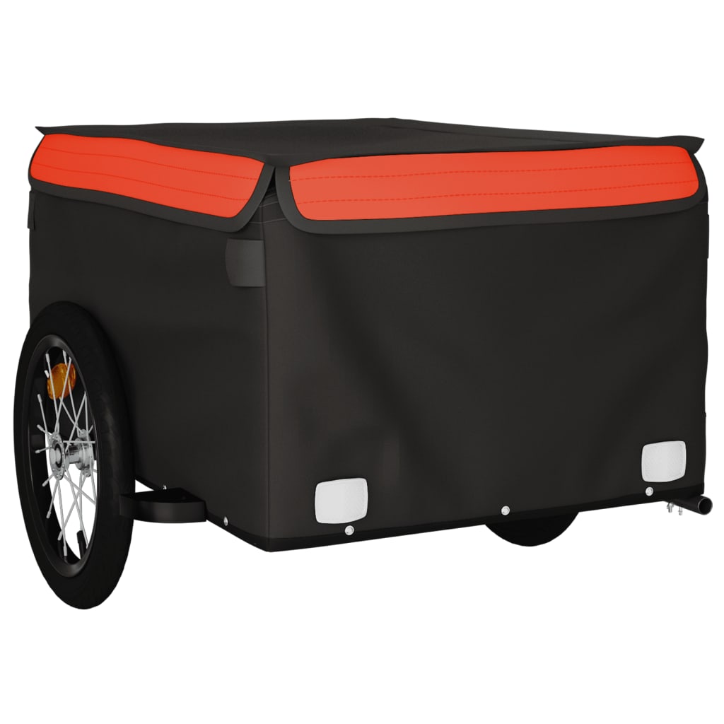 Reboque para bicicleta 45 kg ferro preto e laranja
