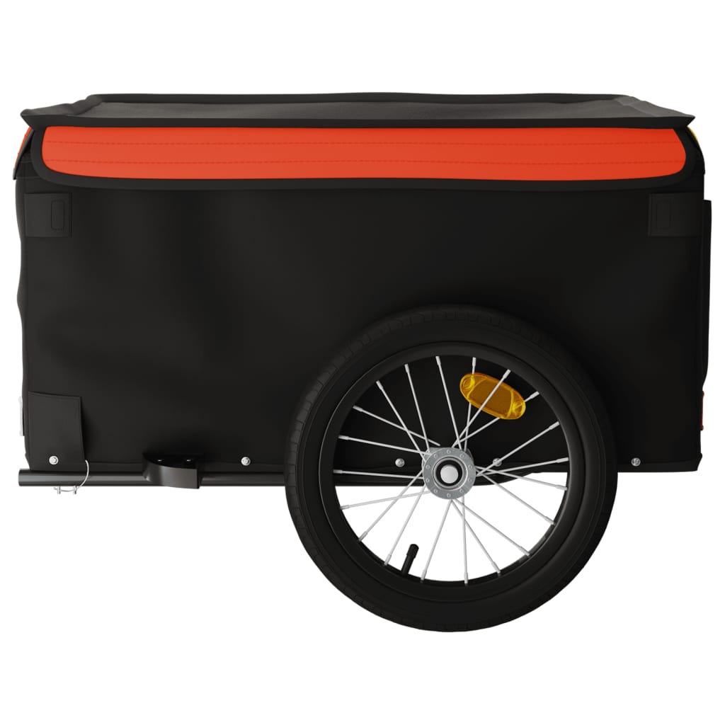 Reboque para bicicleta 45 kg ferro preto e laranja