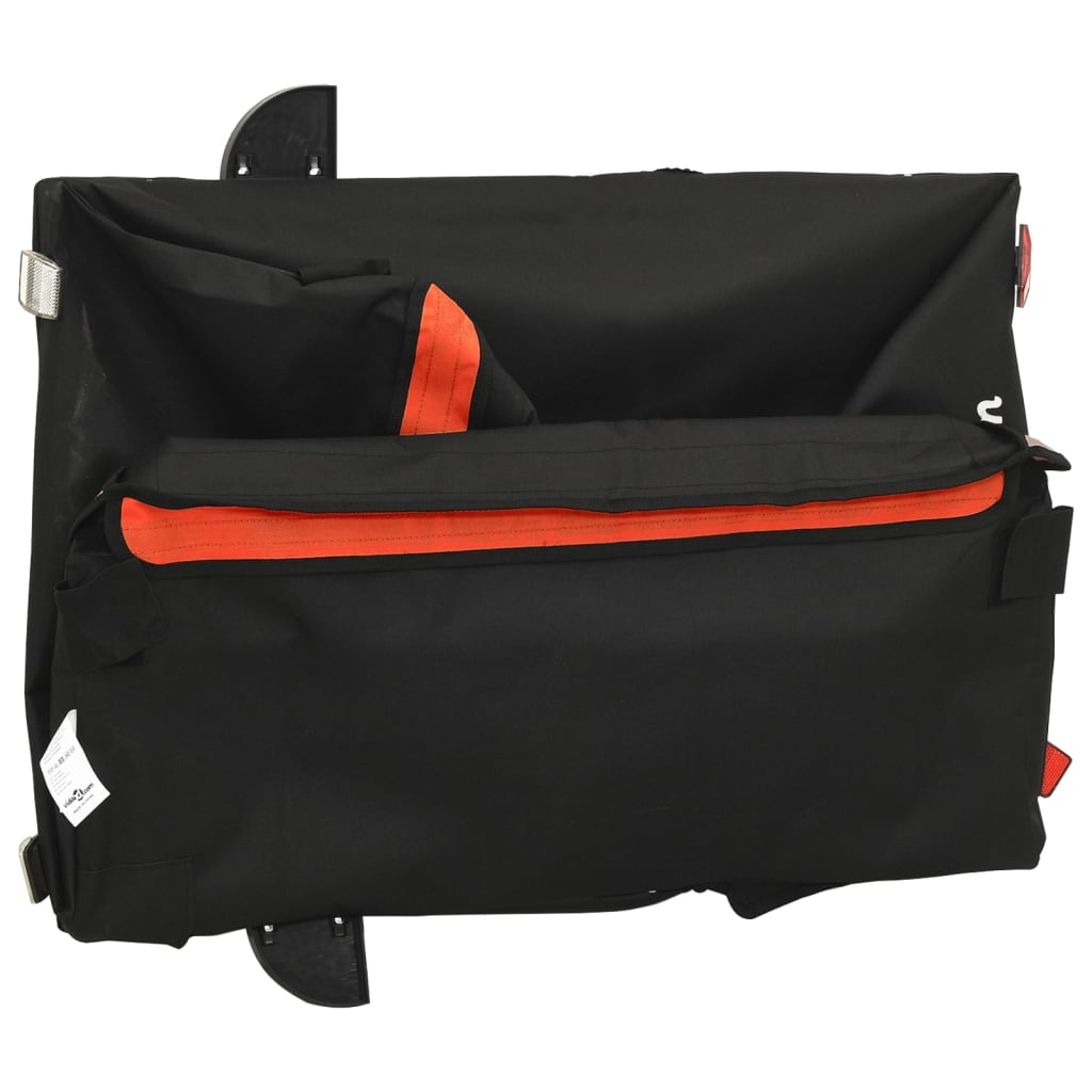 Reboque para bicicleta 45 kg ferro preto e laranja