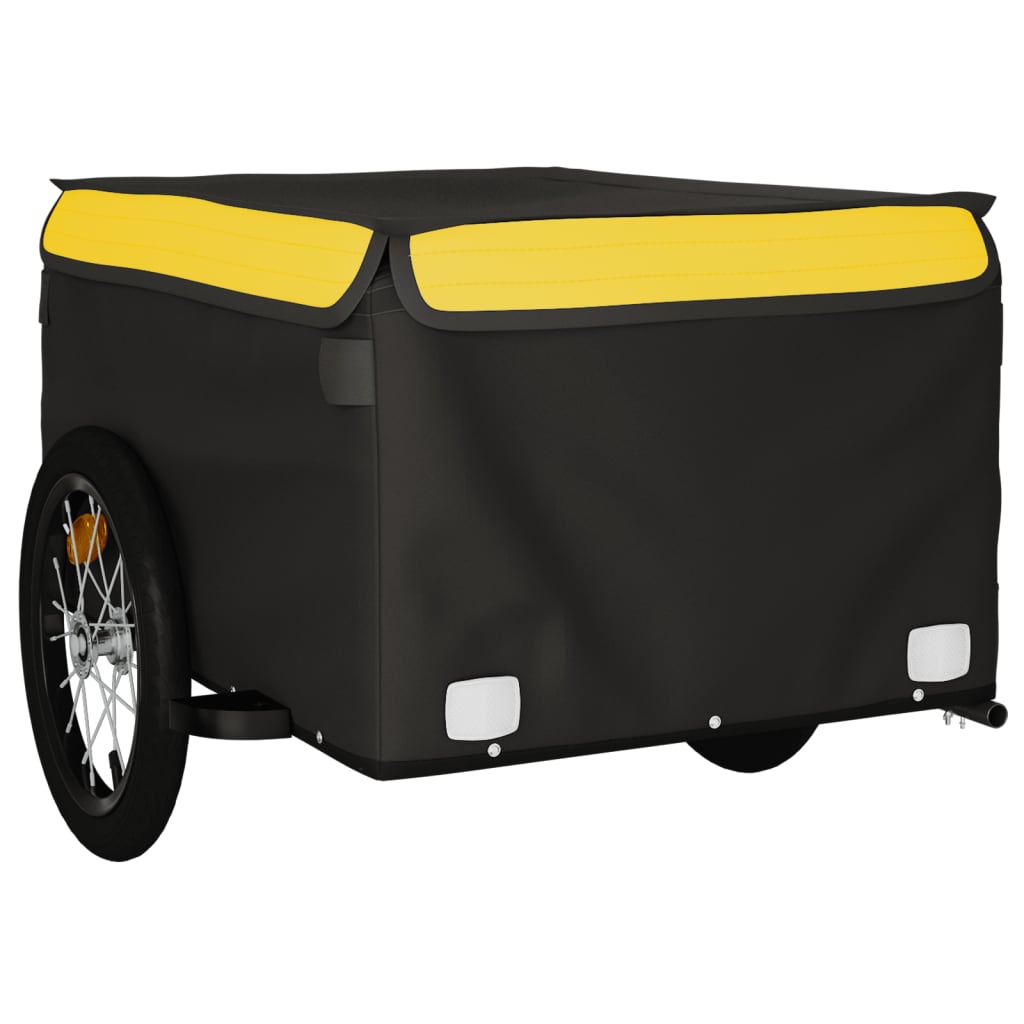 Reboque para bicicleta 45 kg ferro preto e amarelo
