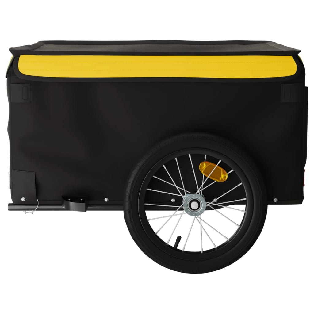 Reboque para bicicleta 45 kg ferro preto e amarelo