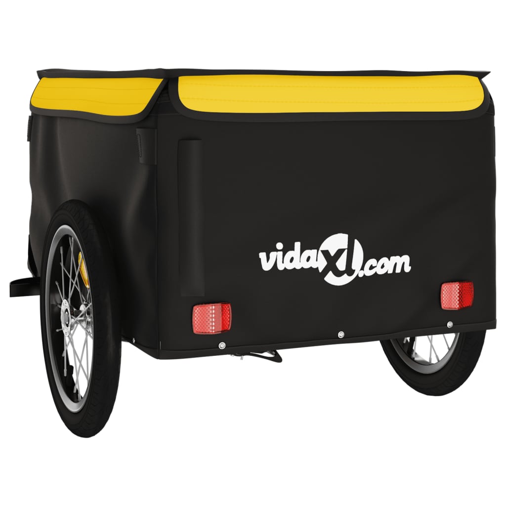 Reboque para bicicleta 45 kg ferro preto e amarelo