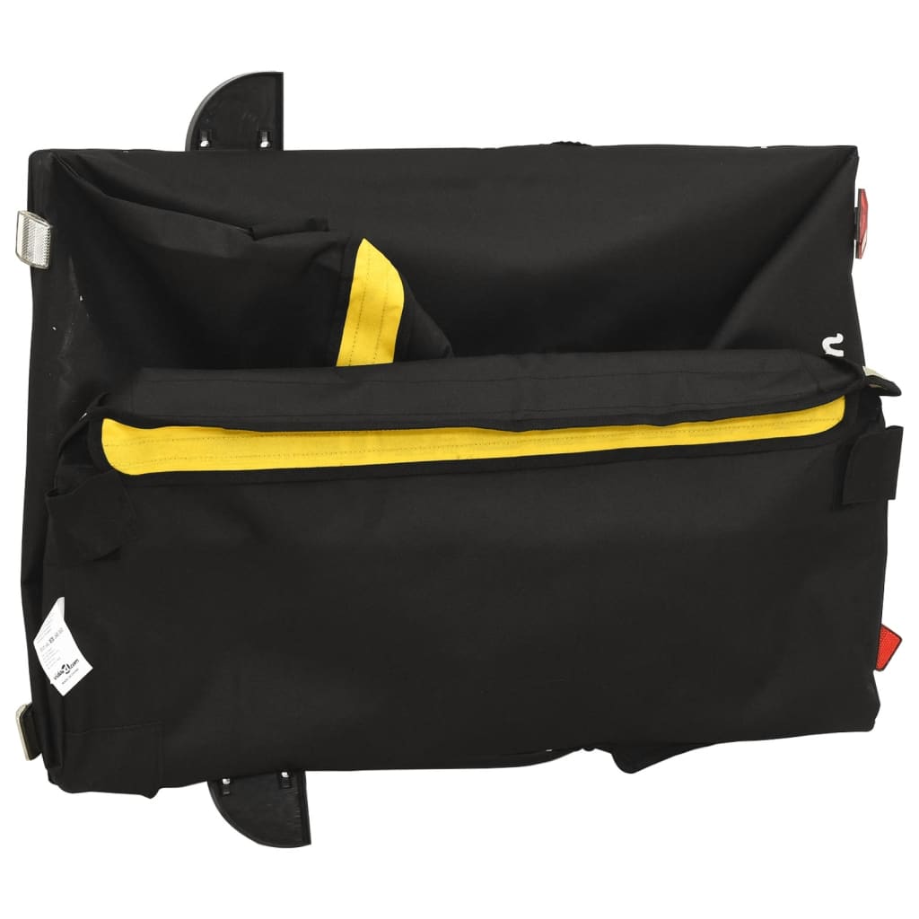 Reboque para bicicleta 45 kg ferro preto e amarelo