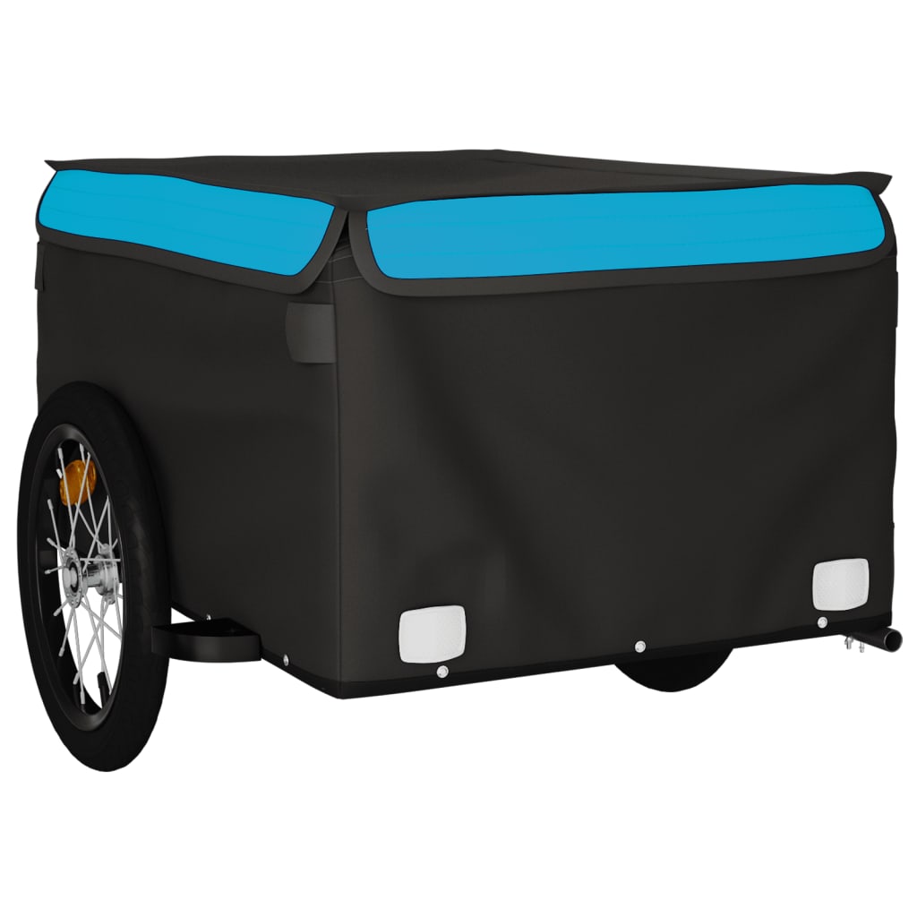 Reboque para bicicleta 45 kg ferro preto e azul