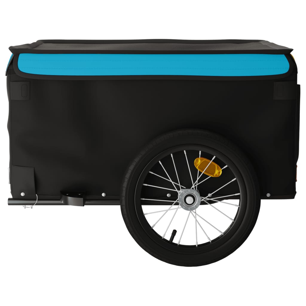 Reboque para bicicleta 45 kg ferro preto e azul