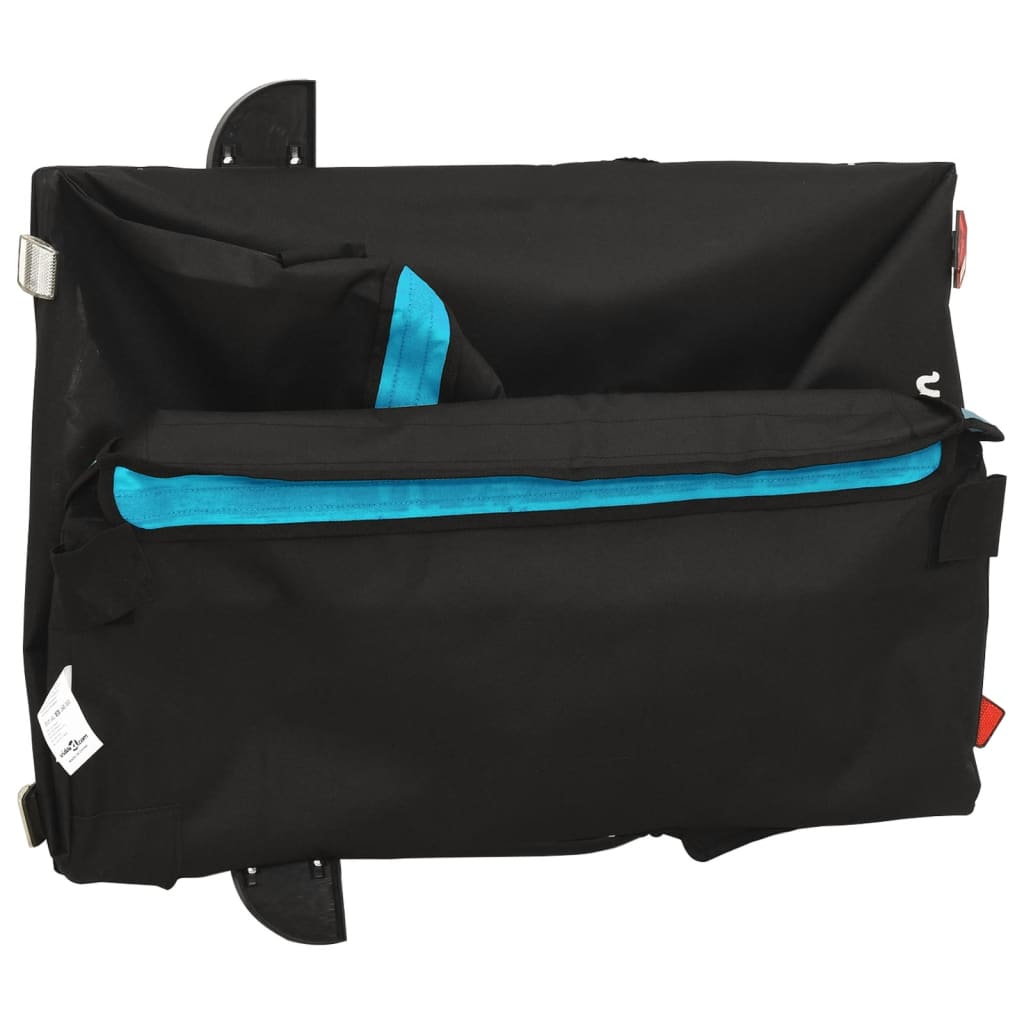 Reboque para bicicleta 45 kg ferro preto e azul