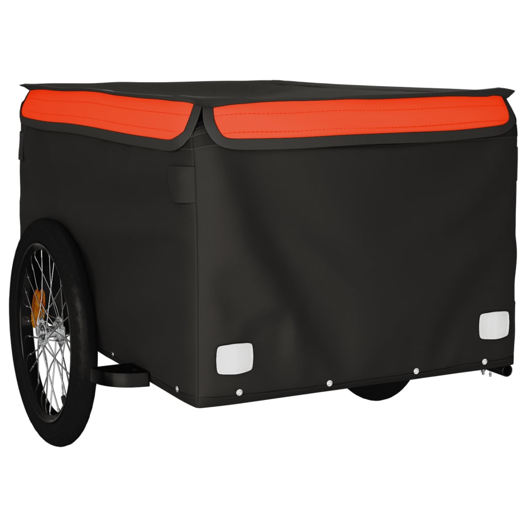 Reboque para bicicleta 45 kg ferro preto e laranja