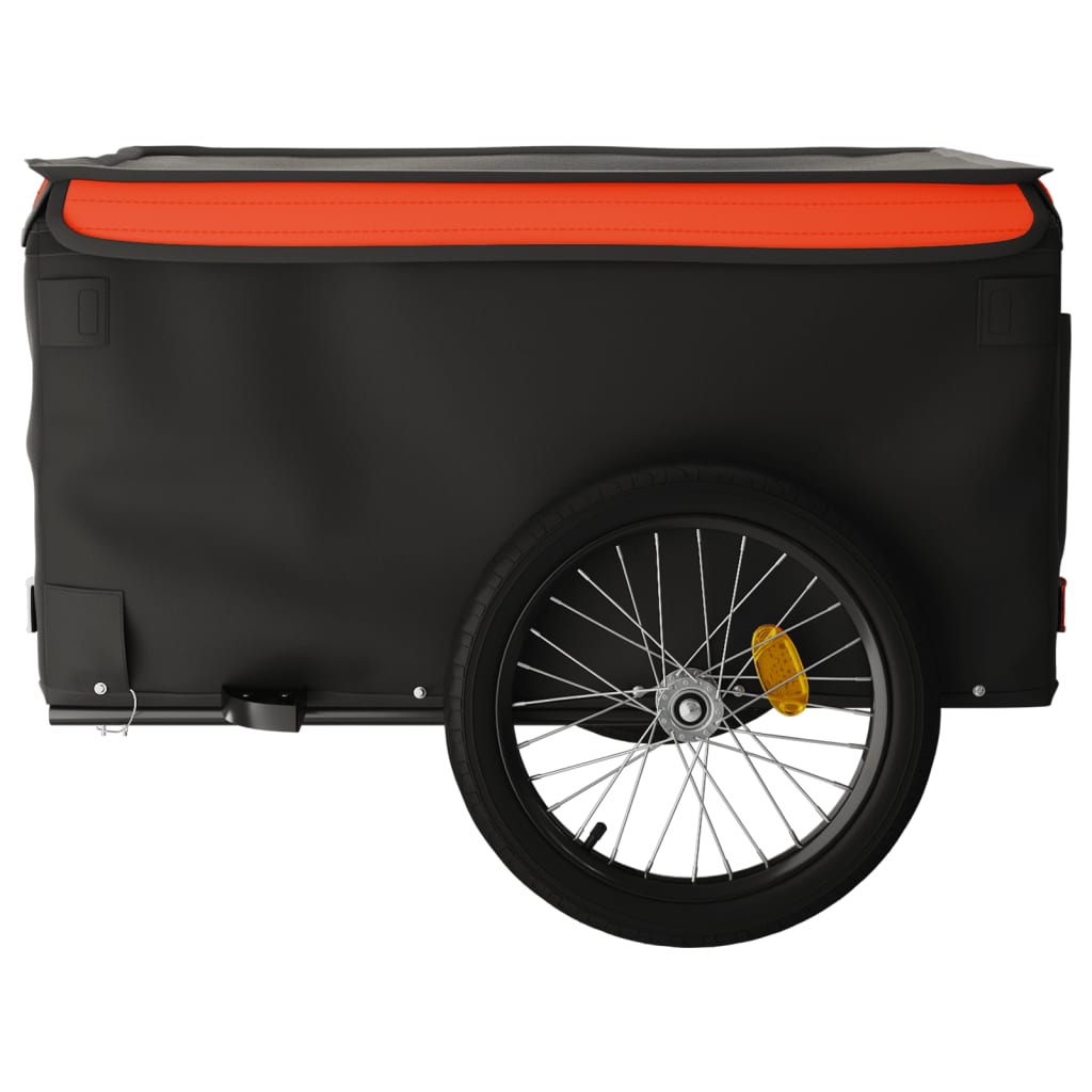 Reboque para bicicleta 45 kg ferro preto e laranja