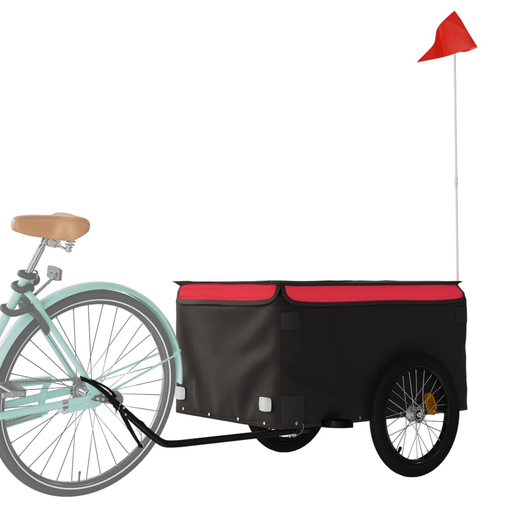 Reboque para bicicleta 45 kg ferro preto e vermelho