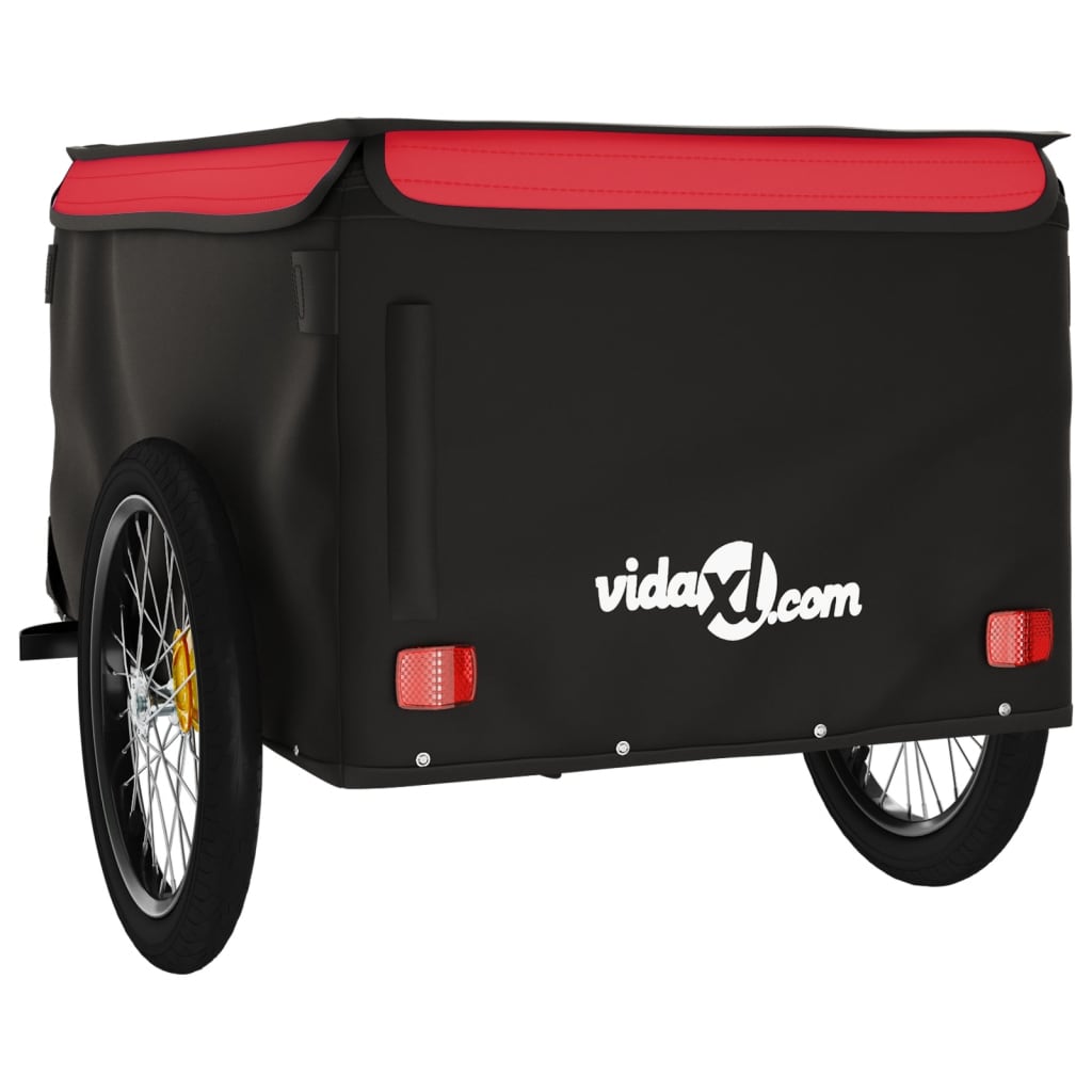 Reboque para bicicleta 45 kg ferro preto e vermelho
