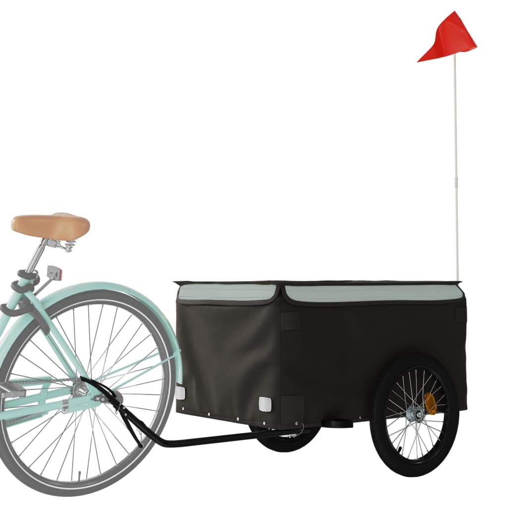 Reboque para bicicleta 45 kg ferro preto e cinza