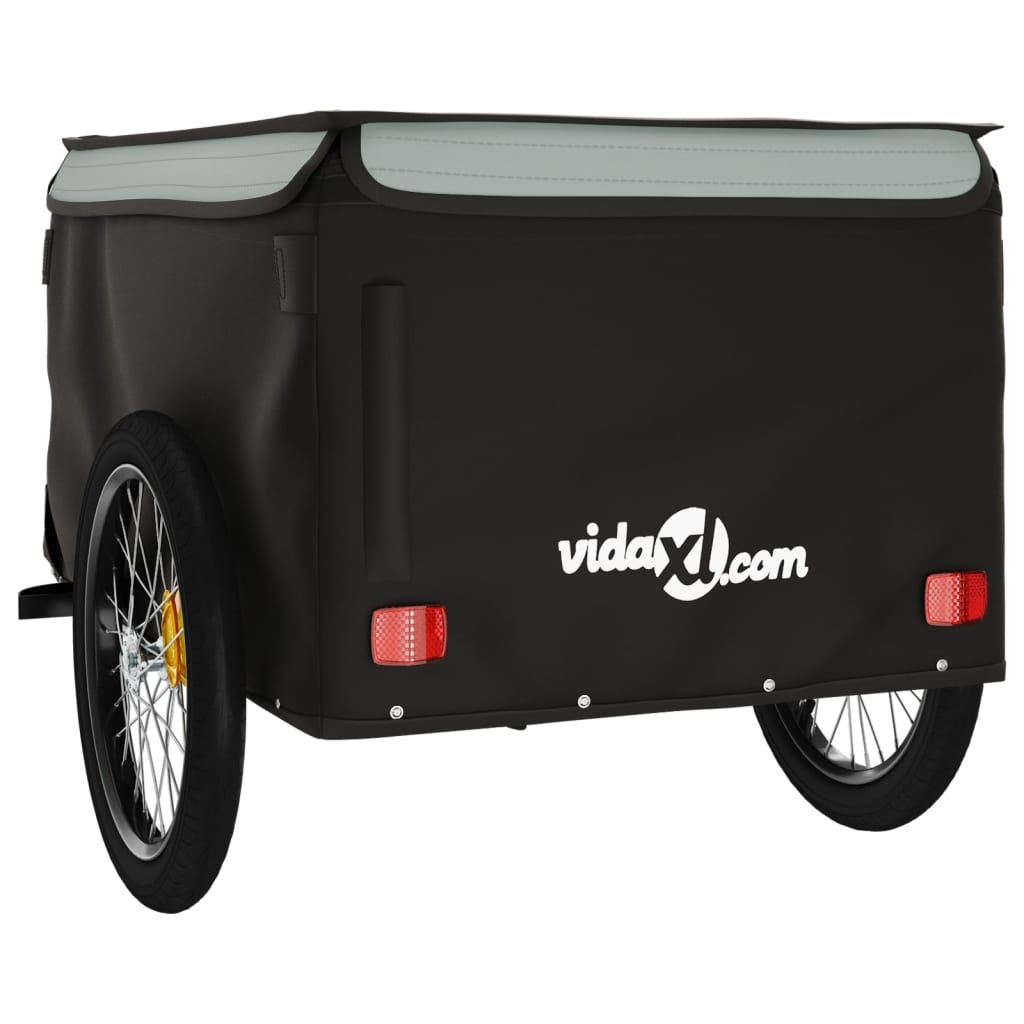 Reboque para bicicleta 45 kg ferro preto e cinza