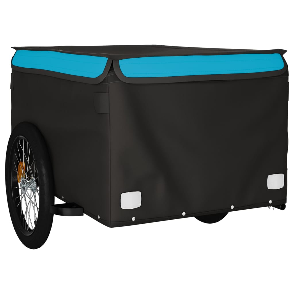 Reboque para bicicleta 45 kg ferro preto e azul