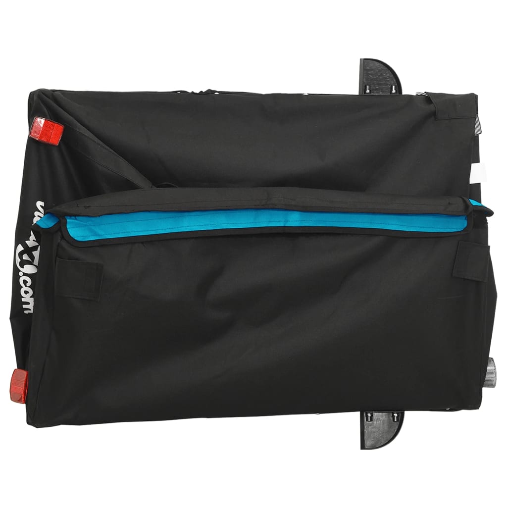 Reboque para bicicleta 45 kg ferro preto e azul