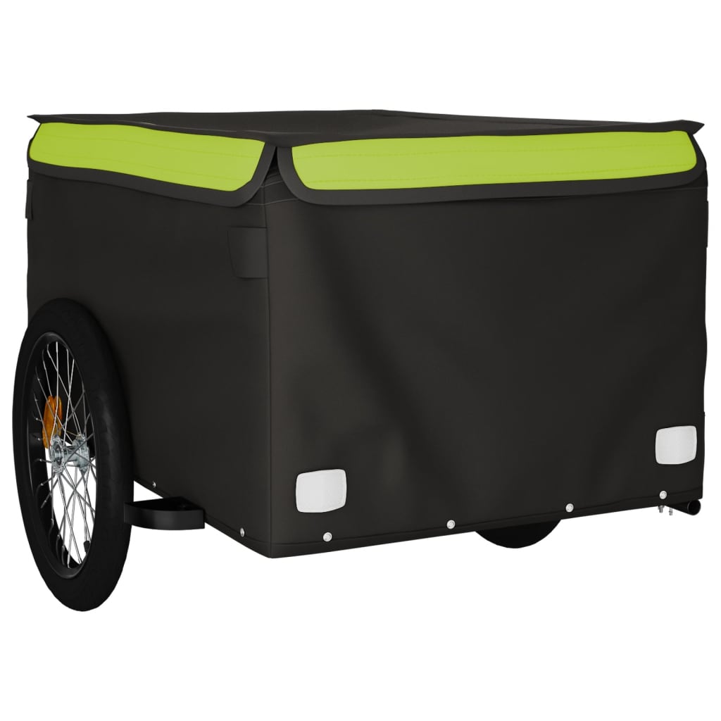 Reboque para bicicleta 45 kg ferro preto e verde
