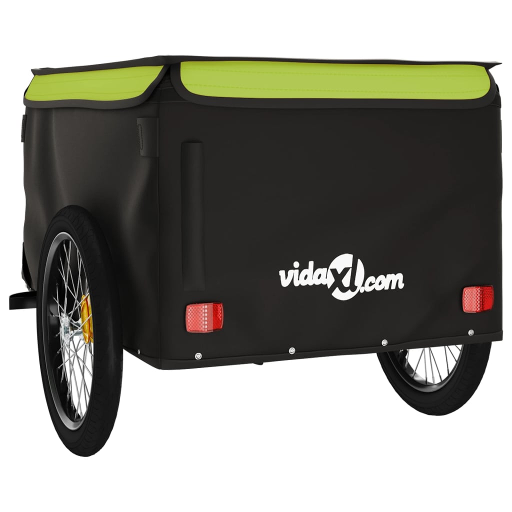 Reboque para bicicleta 45 kg ferro preto e verde