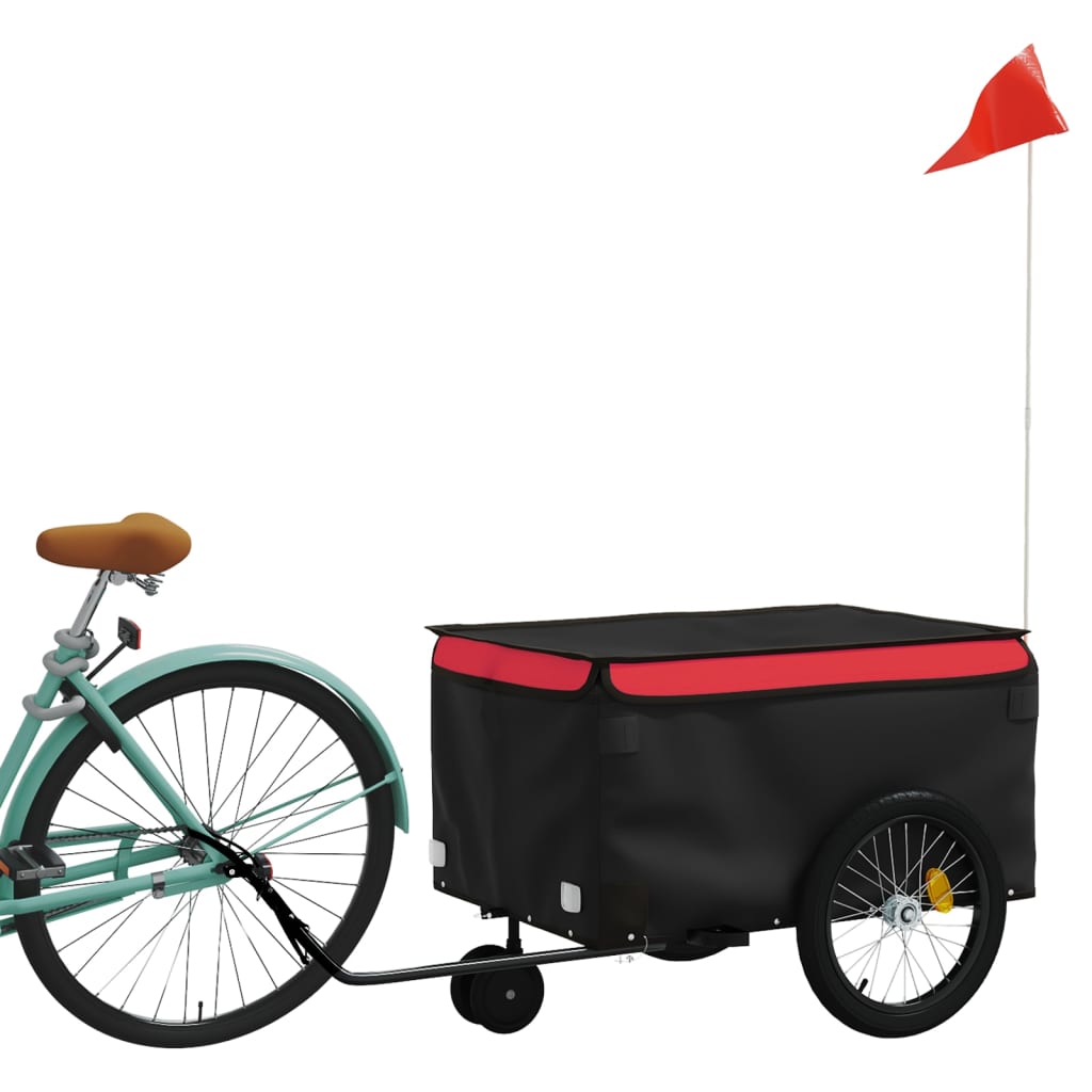 Reboque para bicicleta 30 kg ferro preto e vermelho