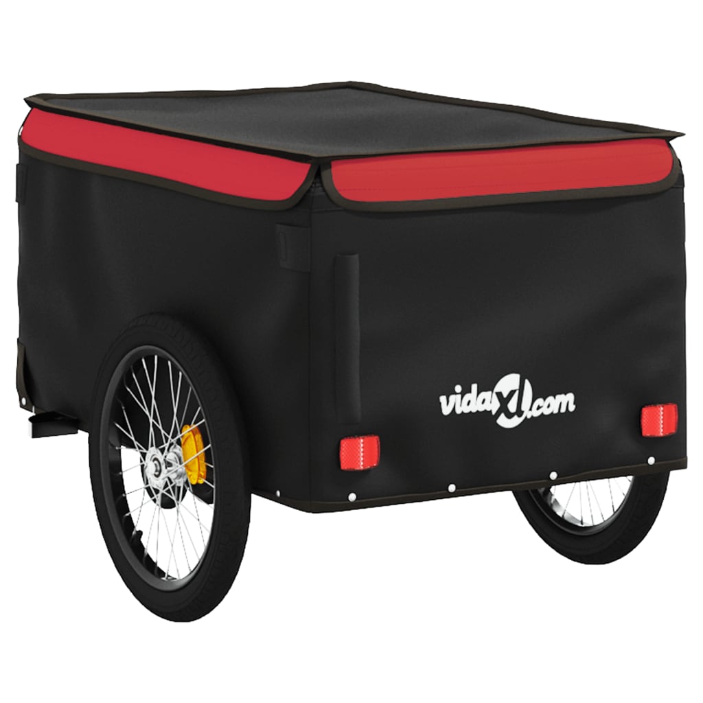 Reboque para bicicleta 30 kg ferro preto e vermelho