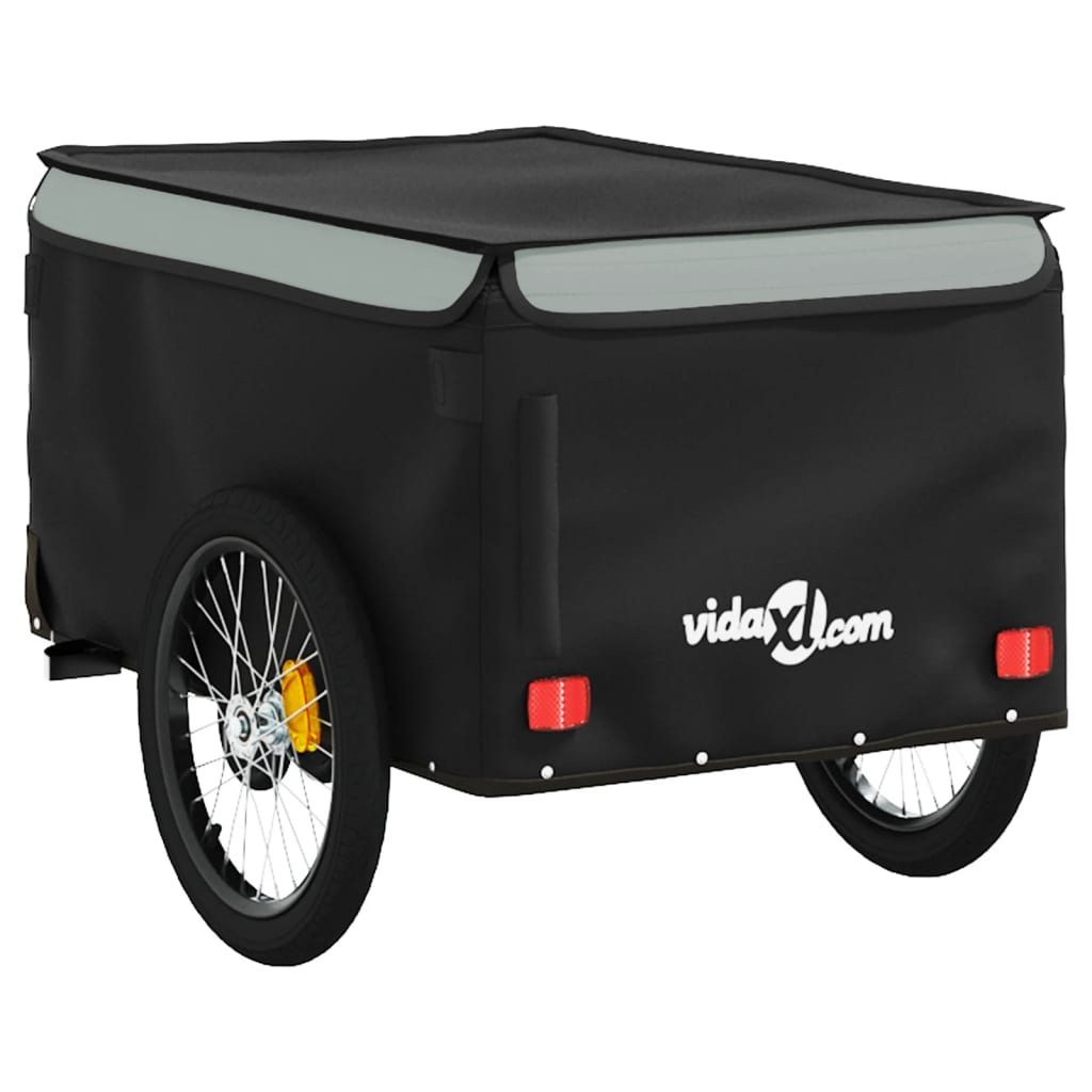 Reboque para bicicleta 30 kg ferro preto e cinza
