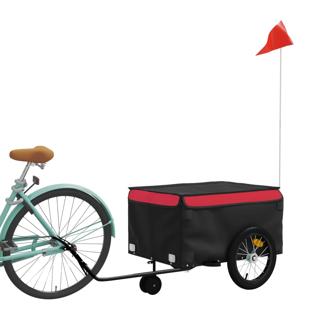 Reboque para bicicleta 45 kg ferro preto e vermelho