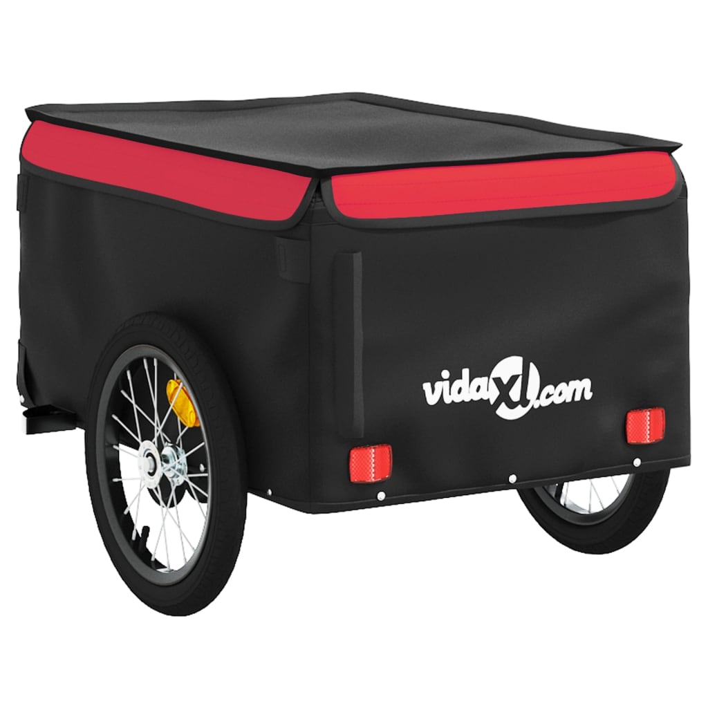 Reboque para bicicleta 45 kg ferro preto e vermelho