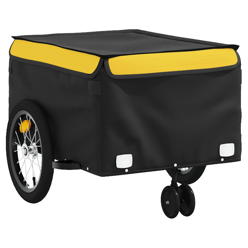 Reboque para bicicleta 45 kg ferro preto e amarelo