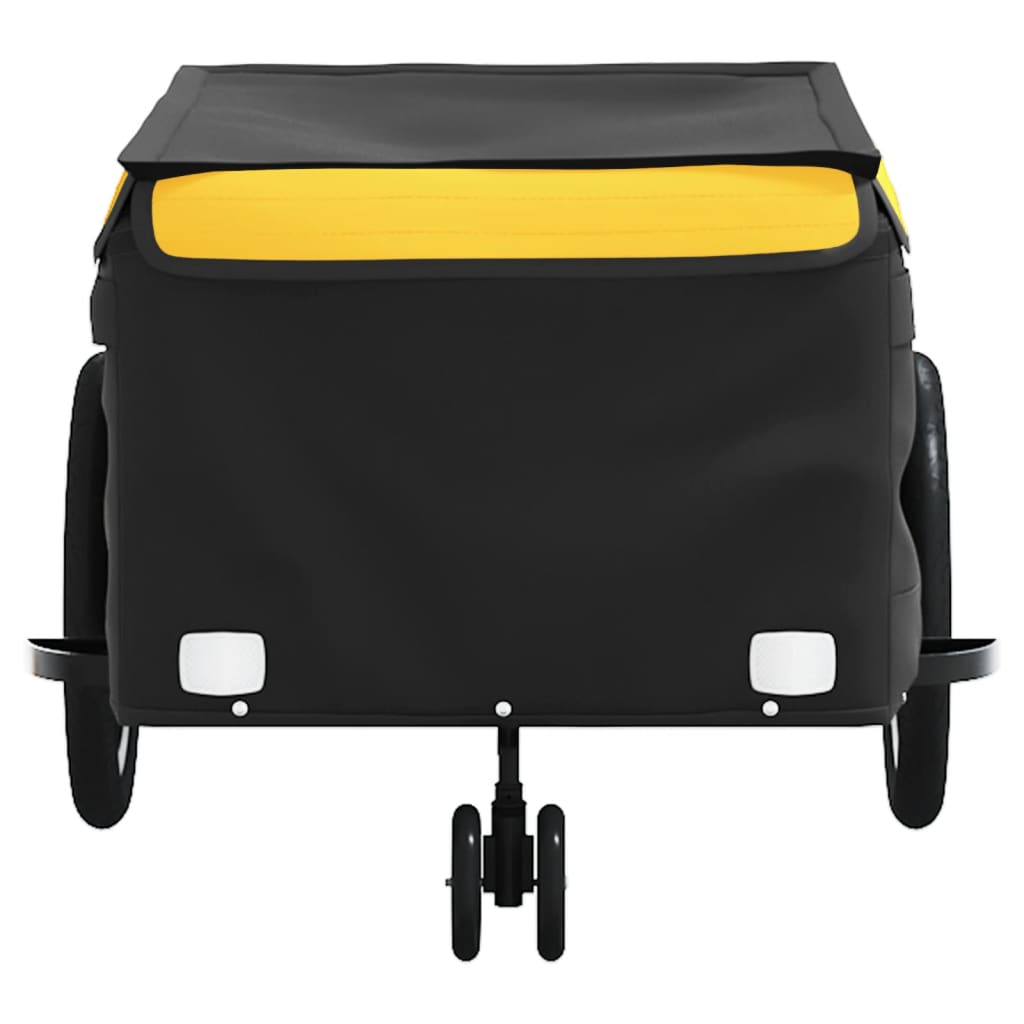 Reboque para bicicleta 45 kg ferro preto e amarelo
