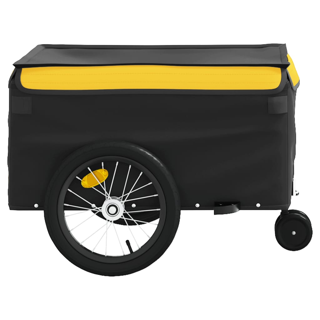 Reboque para bicicleta 45 kg ferro preto e amarelo