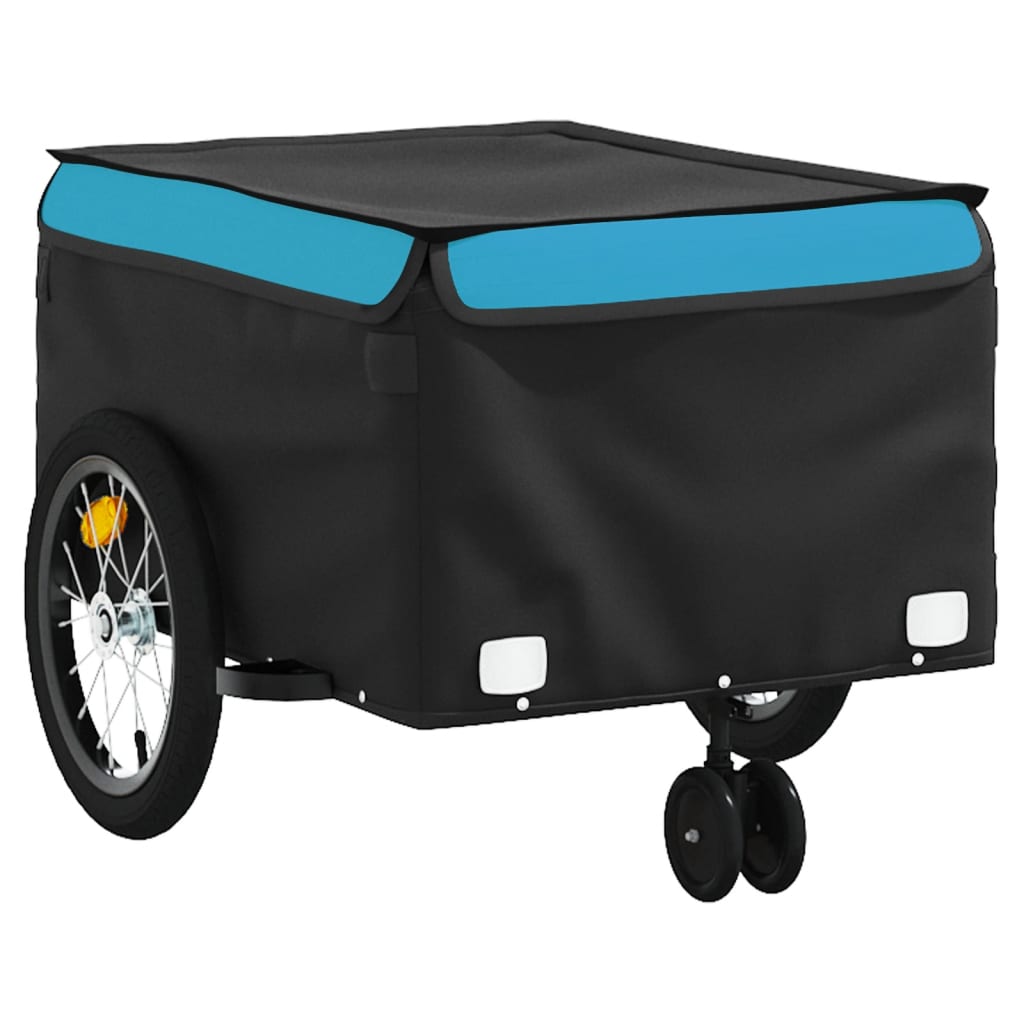 Reboque para bicicleta 45 kg ferro preto e azul