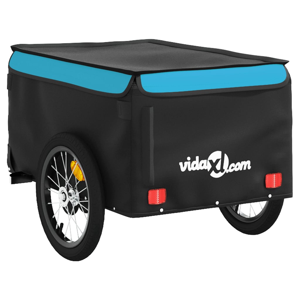 Reboque para bicicleta 45 kg ferro preto e azul