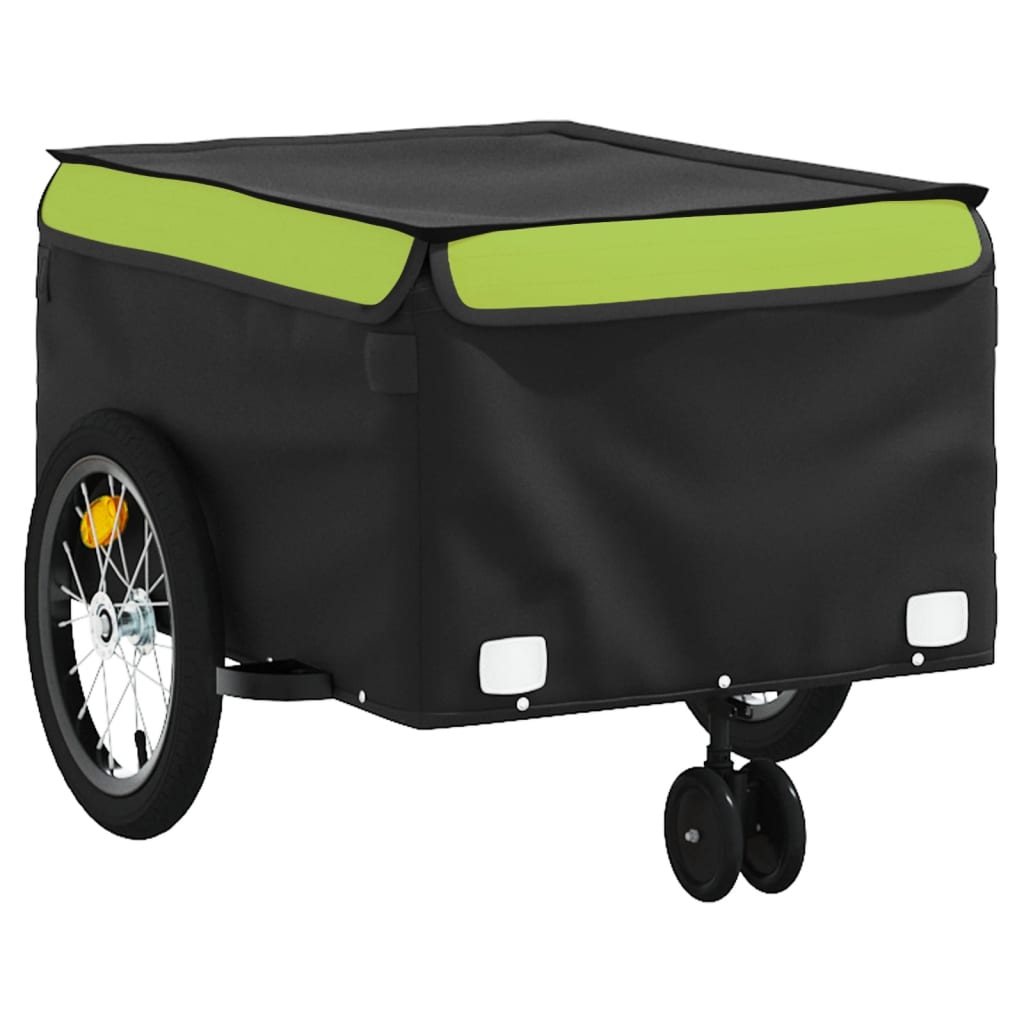 Reboque para bicicleta 45 kg ferro preto e verde