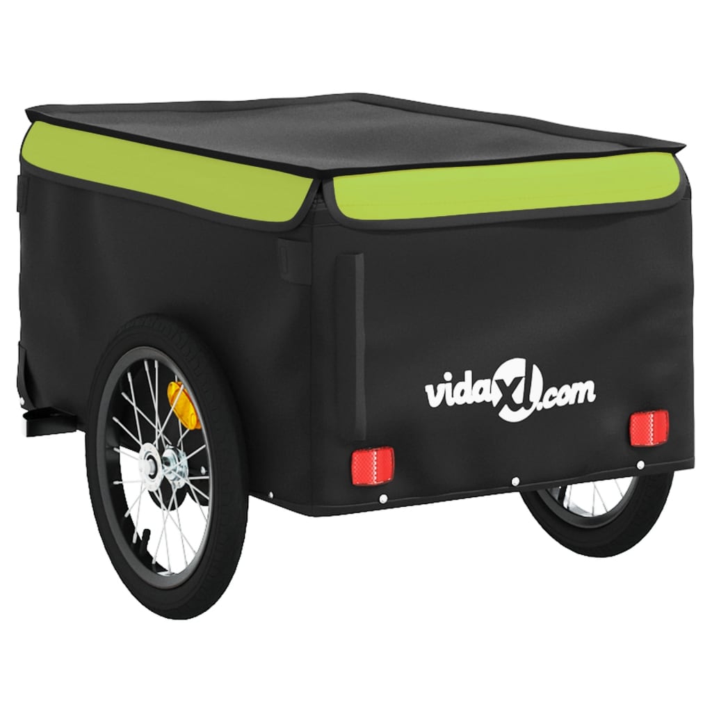Reboque para bicicleta 45 kg ferro preto e verde