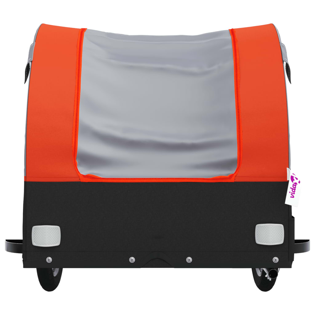 Reboque para bicicleta 45 kg ferro preto e laranja