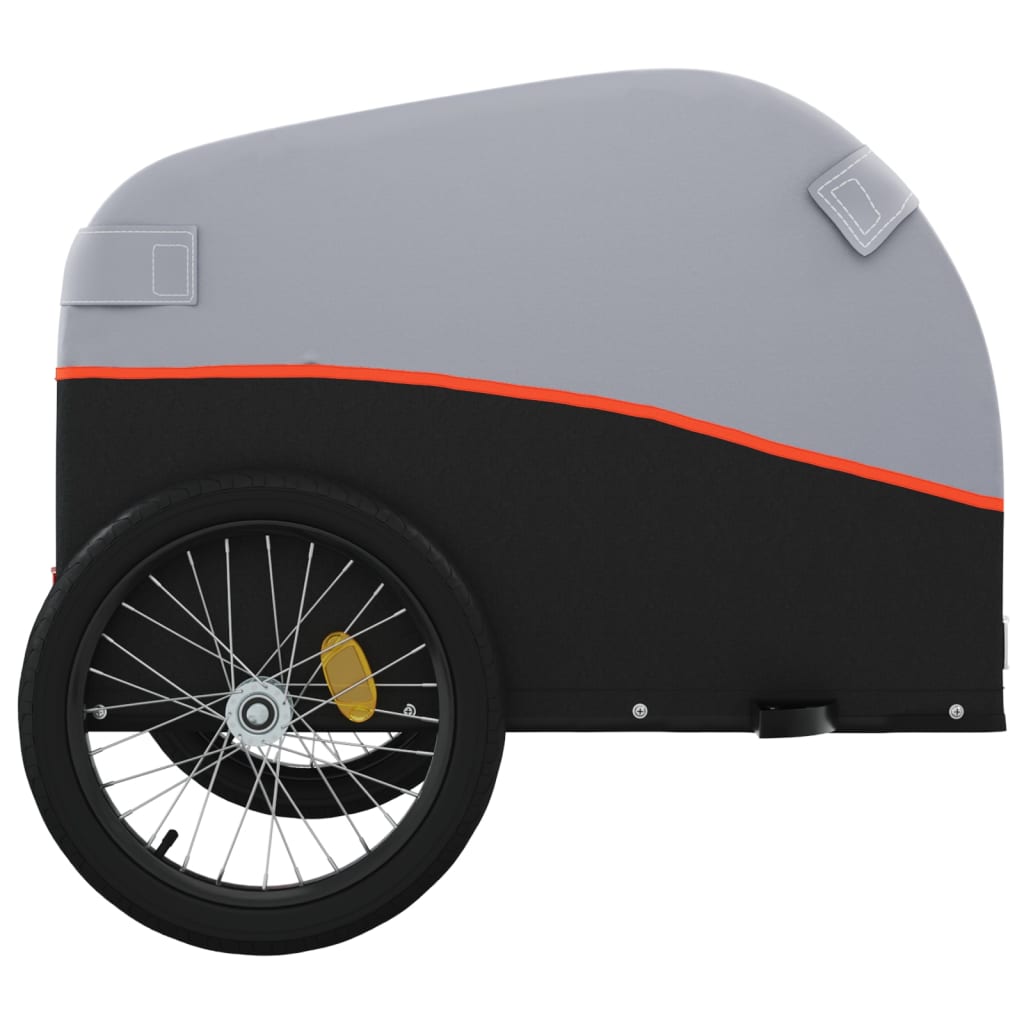 Reboque para bicicleta 45 kg ferro preto e laranja