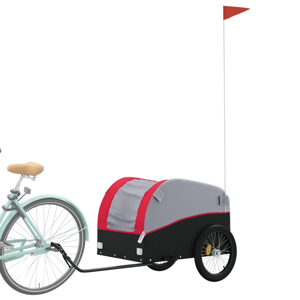 Reboque para bicicleta 45 kg ferro preto e vermelho