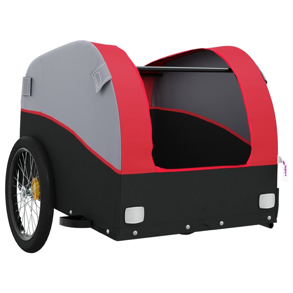 Reboque para bicicleta 45 kg ferro preto e vermelho