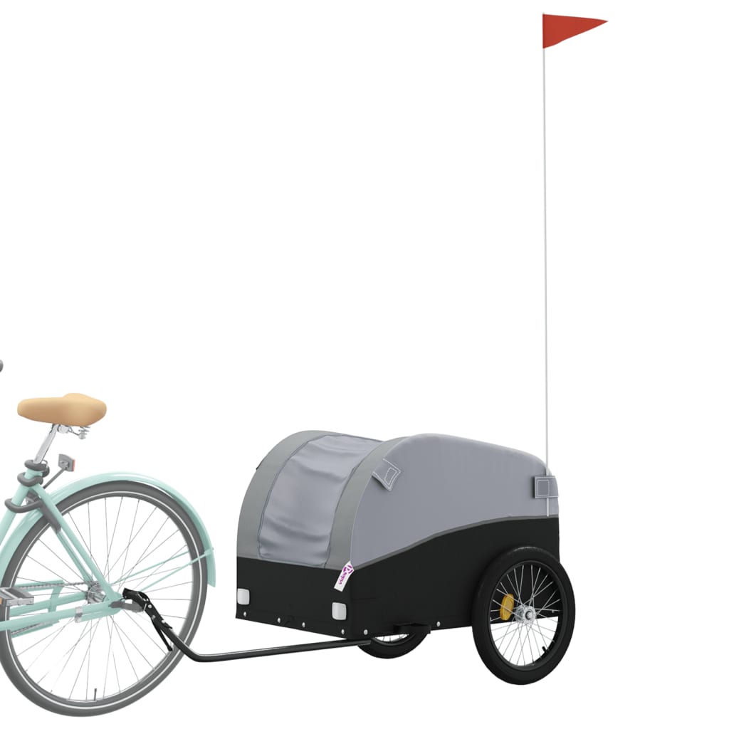 Reboque para bicicleta 45 kg ferro preto e cinza