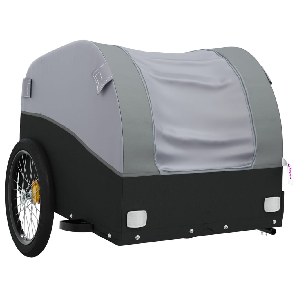 Reboque para bicicleta 45 kg ferro preto e cinza