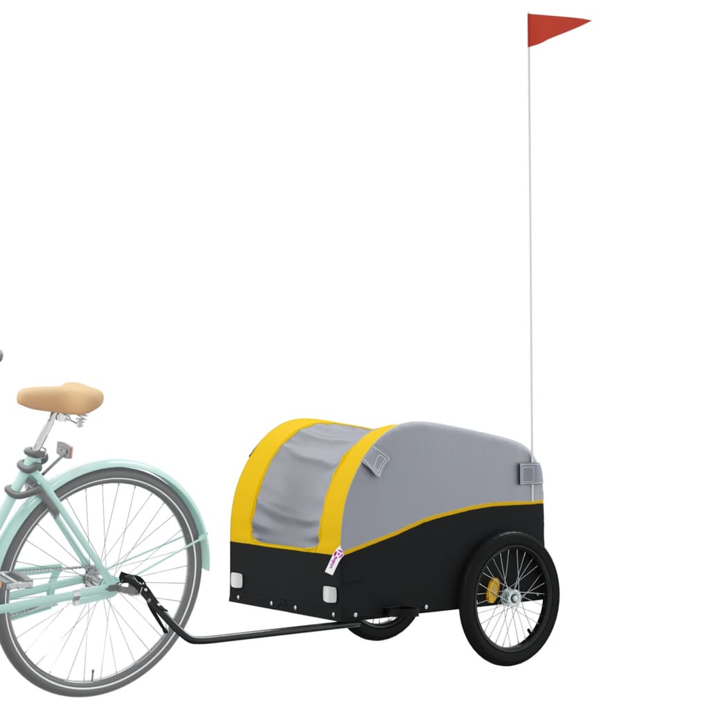 Reboque para bicicleta 45 kg ferro preto e amarelo