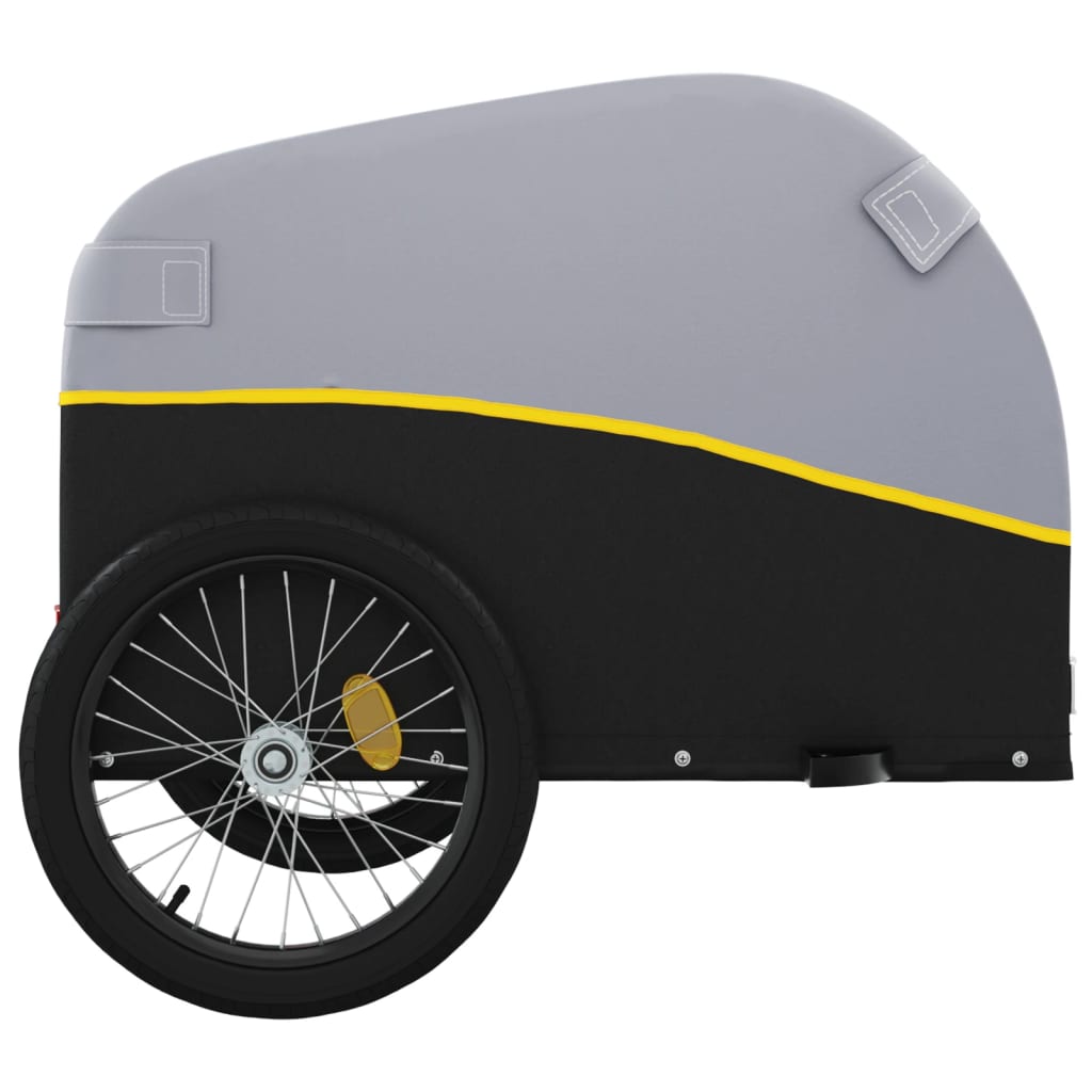 Reboque para bicicleta 45 kg ferro preto e amarelo