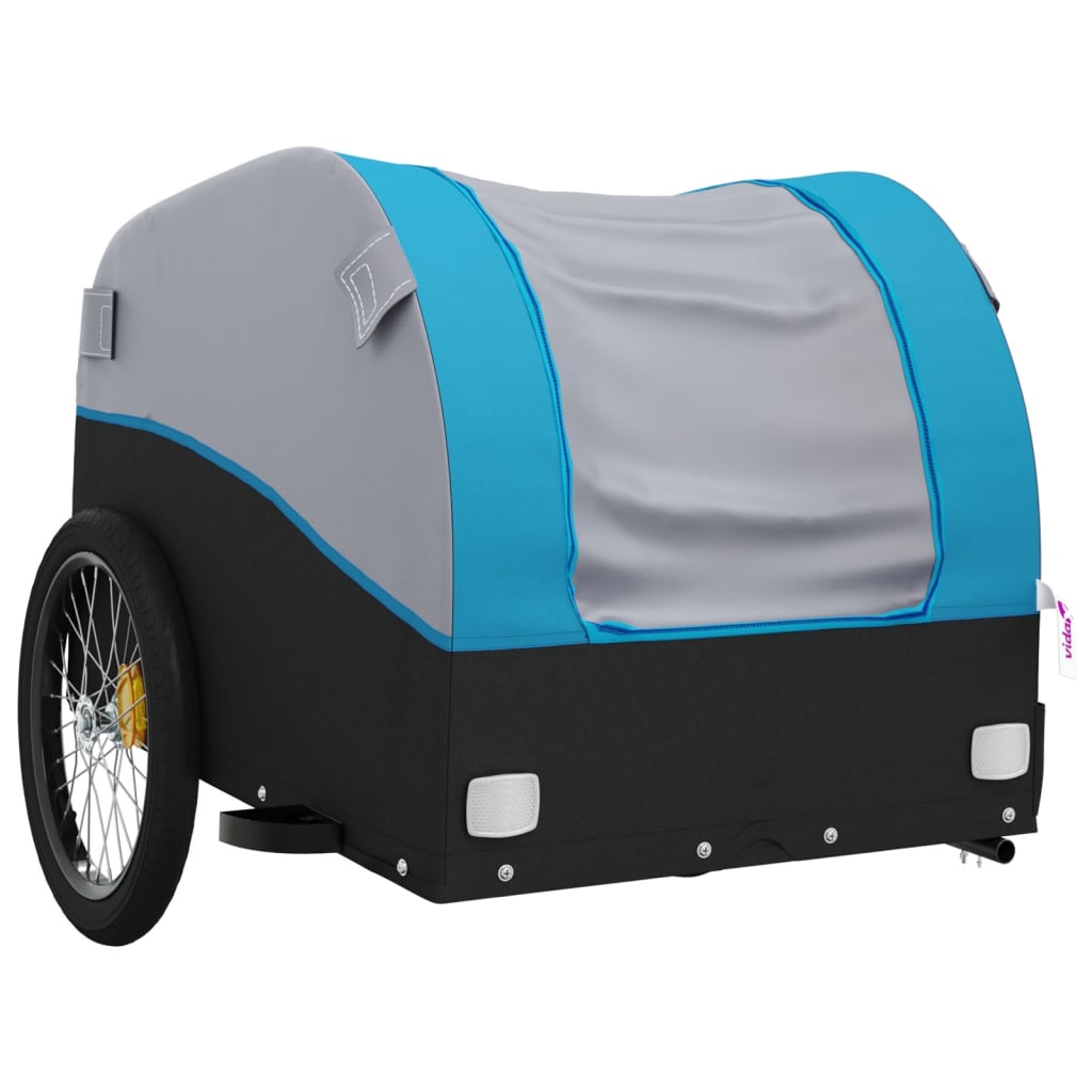 Reboque para bicicleta 45 kg ferro preto e azul