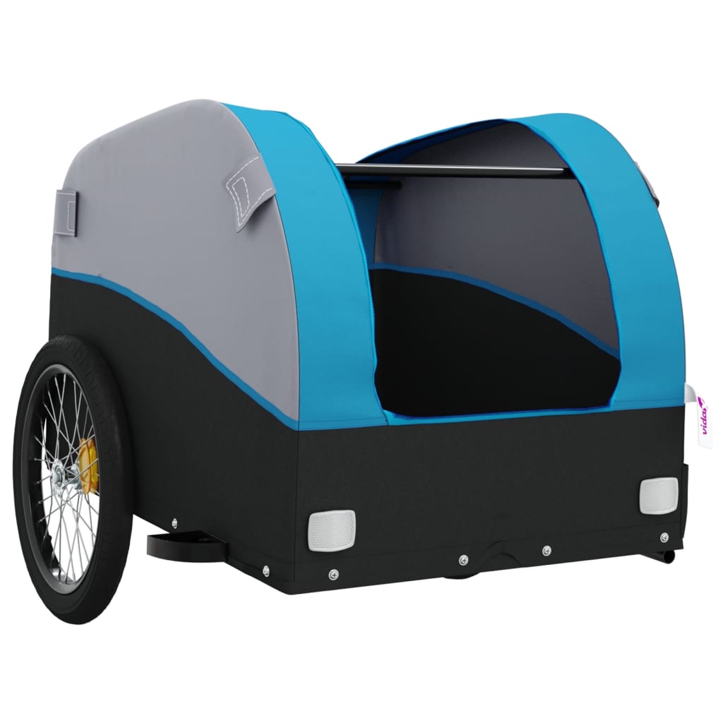Reboque para bicicleta 45 kg ferro preto e azul