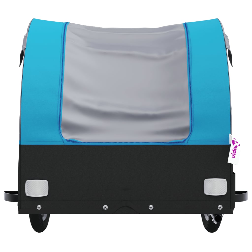 Reboque para bicicleta 45 kg ferro preto e azul